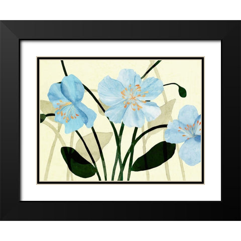 Blue Poppies I Black Modern Wood Framed Art Print with Double Matting by Warren, Annie