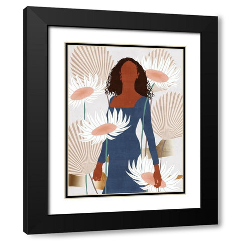 Sun Kissed Woman I Black Modern Wood Framed Art Print with Double Matting by Wang, Melissa