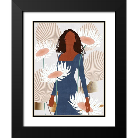 Sun Kissed Woman I Black Modern Wood Framed Art Print with Double Matting by Wang, Melissa