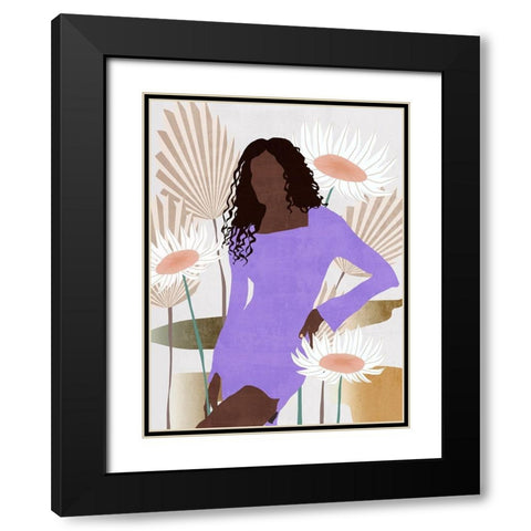 Sun Kissed Woman III Black Modern Wood Framed Art Print with Double Matting by Wang, Melissa