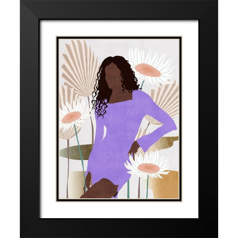 Sun Kissed Woman III Black Modern Wood Framed Art Print with Double Matting by Wang, Melissa