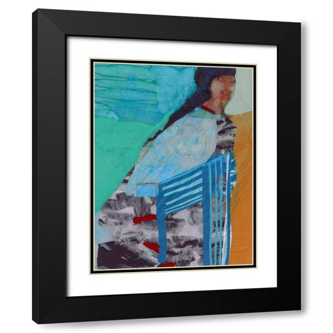 Walking Woman I Black Modern Wood Framed Art Print with Double Matting by Cartissi