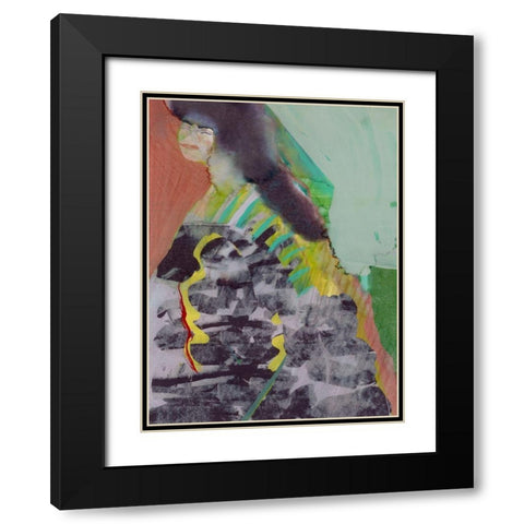 Walking Woman II Black Modern Wood Framed Art Print with Double Matting by Cartissi