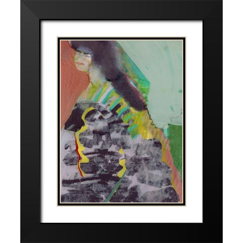 Walking Woman II Black Modern Wood Framed Art Print with Double Matting by Cartissi