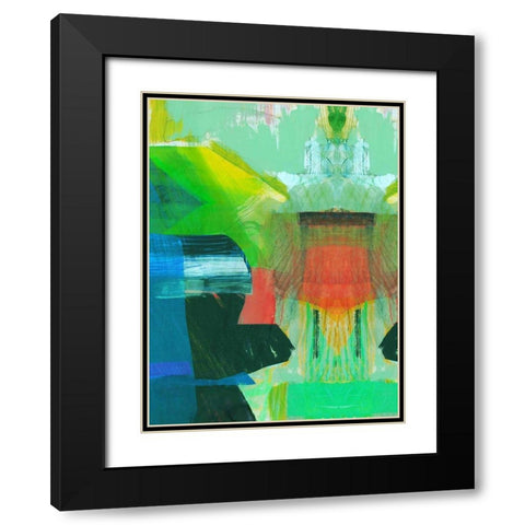 Abstract Punch I Black Modern Wood Framed Art Print with Double Matting by Cartissi