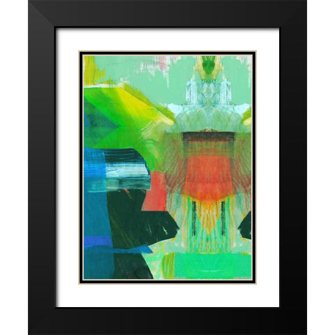 Abstract Punch I Black Modern Wood Framed Art Print with Double Matting by Cartissi
