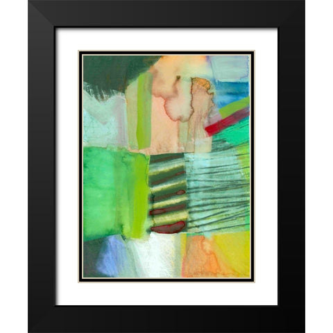 Abstract Punch II Black Modern Wood Framed Art Print with Double Matting by Cartissi