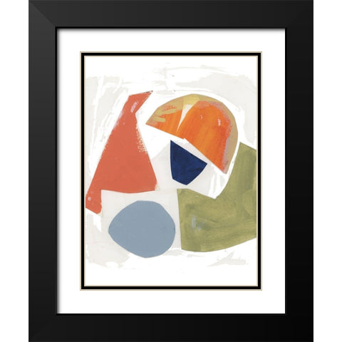 Four Colours I Black Modern Wood Framed Art Print with Double Matting by Cartissi