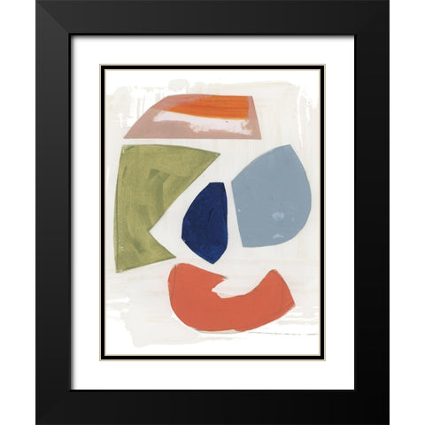 Four Colours II Black Modern Wood Framed Art Print with Double Matting by Cartissi