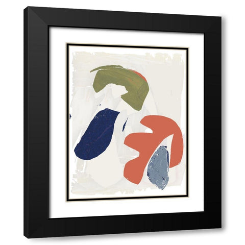 Four Colours IV Black Modern Wood Framed Art Print with Double Matting by Cartissi