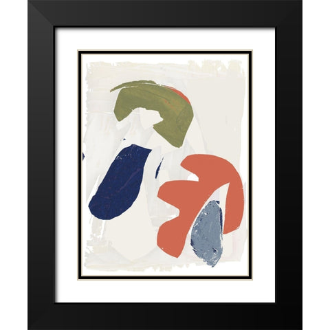 Four Colours IV Black Modern Wood Framed Art Print with Double Matting by Cartissi
