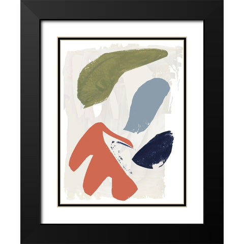 Four Colours V Black Modern Wood Framed Art Print with Double Matting by Cartissi