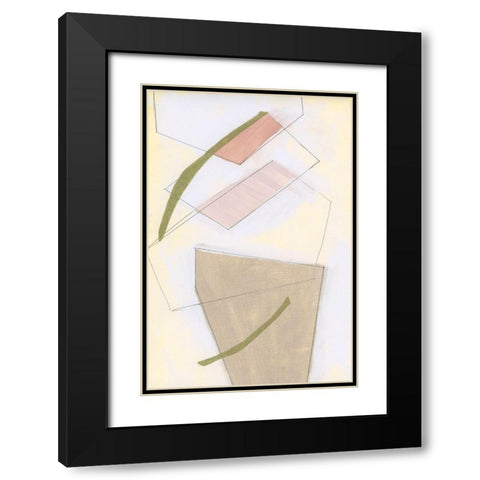 Nude Gold Shapes I Black Modern Wood Framed Art Print with Double Matting by Cartissi
