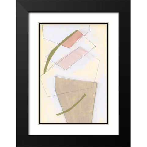 Nude Gold Shapes I Black Modern Wood Framed Art Print with Double Matting by Cartissi