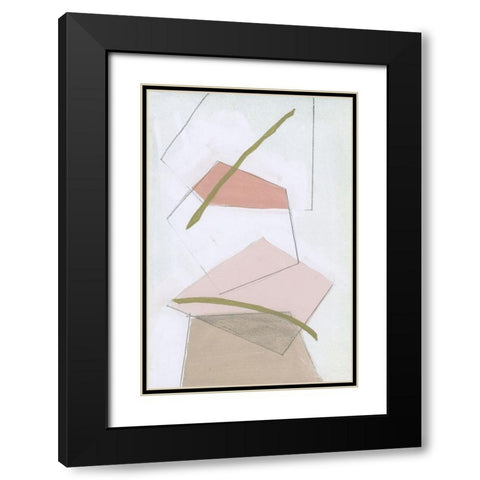 Nude Gold Shapes II Black Modern Wood Framed Art Print with Double Matting by Cartissi