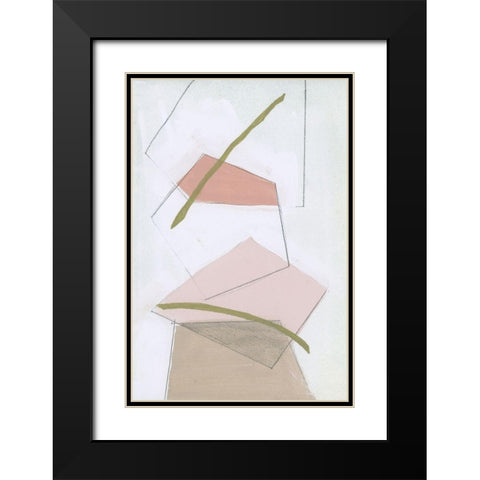Nude Gold Shapes II Black Modern Wood Framed Art Print with Double Matting by Cartissi