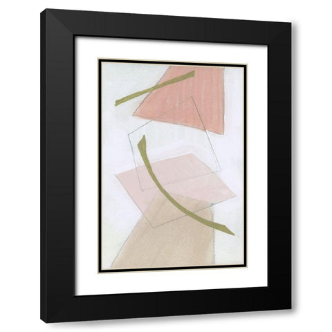 Nude Gold Shapes III Black Modern Wood Framed Art Print with Double Matting by Cartissi