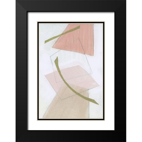 Nude Gold Shapes III Black Modern Wood Framed Art Print with Double Matting by Cartissi
