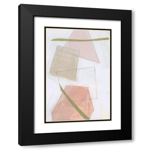 Nude Gold Shapes IV Black Modern Wood Framed Art Print with Double Matting by Cartissi