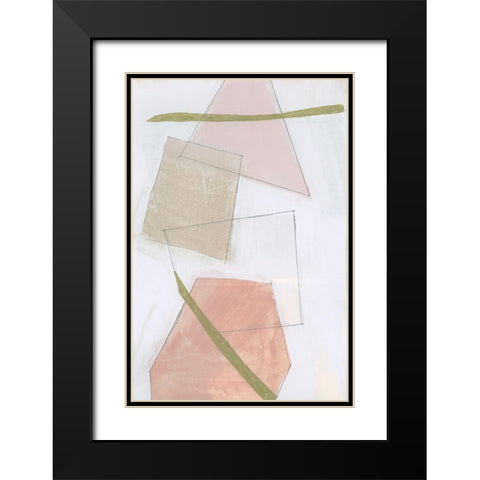 Nude Gold Shapes IV Black Modern Wood Framed Art Print with Double Matting by Cartissi