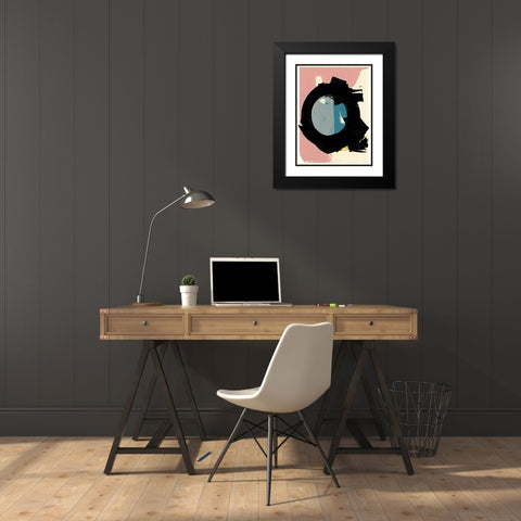 Zen Abstract I Black Modern Wood Framed Art Print with Double Matting by Cartissi