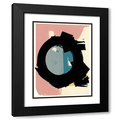 Zen Abstract I Black Modern Wood Framed Art Print with Double Matting by Cartissi