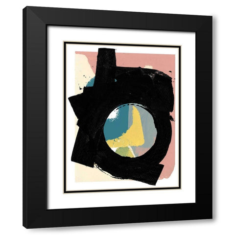 Zen Abstract II Black Modern Wood Framed Art Print with Double Matting by Cartissi