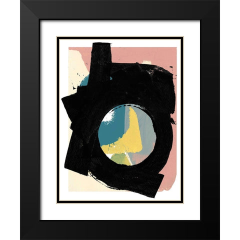 Zen Abstract II Black Modern Wood Framed Art Print with Double Matting by Cartissi