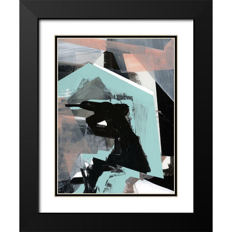 Mix II Black Modern Wood Framed Art Print with Double Matting by Cartissi