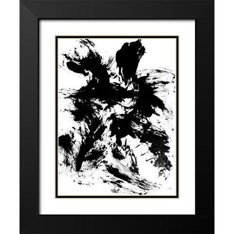 Expressive Abstract II Black Modern Wood Framed Art Print with Double Matting by Friedlander, Allan