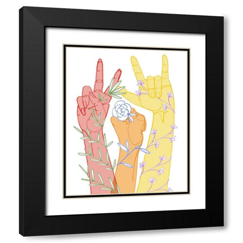 Love Each Other I Black Modern Wood Framed Art Print with Double Matting by Popp, Grace