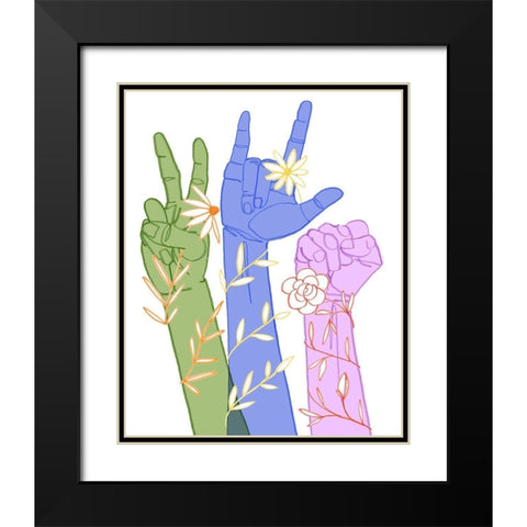 Love Each Other II Black Modern Wood Framed Art Print with Double Matting by Popp, Grace