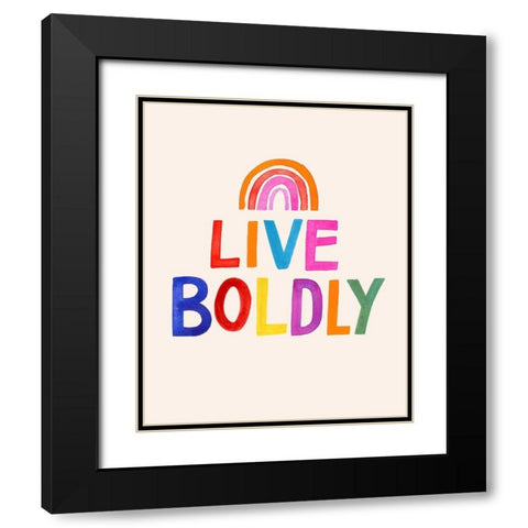 Love Loudly I Black Modern Wood Framed Art Print with Double Matting by Barnes, Victoria