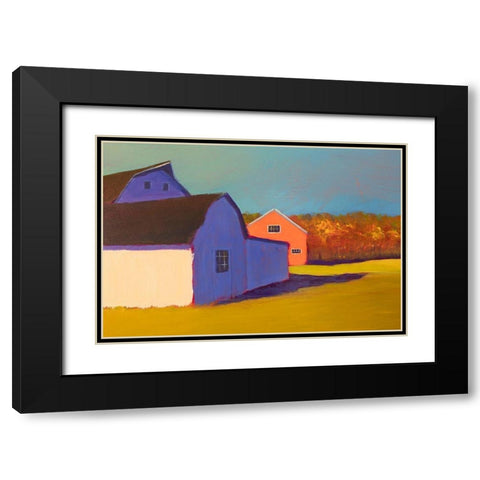 Bucolic Structure VII Black Modern Wood Framed Art Print with Double Matting by Young, Carol