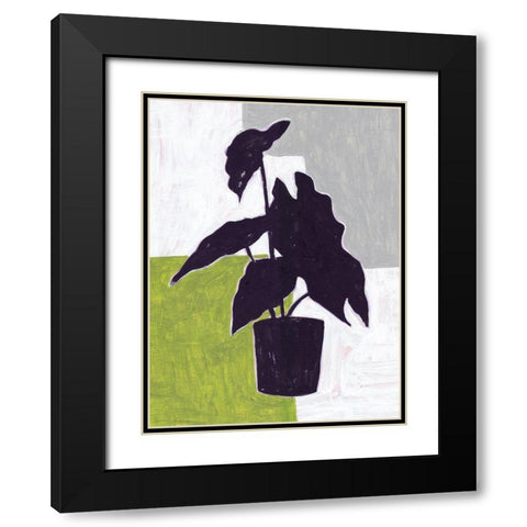 Green Plantling I Black Modern Wood Framed Art Print with Double Matting by Wang, Melissa