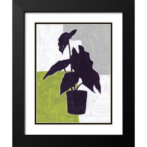 Green Plantling I Black Modern Wood Framed Art Print with Double Matting by Wang, Melissa