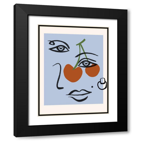 Cherry Baby II Black Modern Wood Framed Art Print with Double Matting by Wang, Melissa