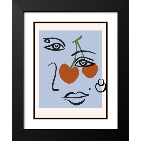 Cherry Baby II Black Modern Wood Framed Art Print with Double Matting by Wang, Melissa