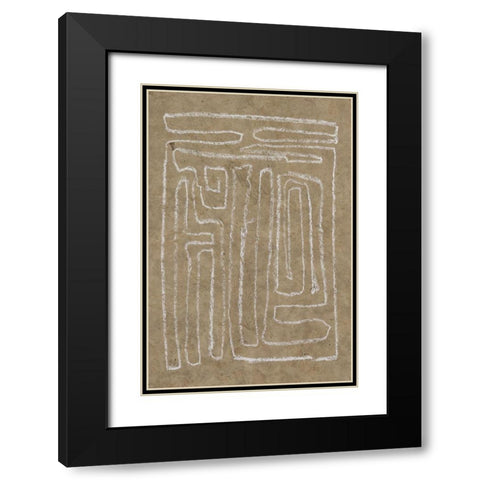 The Runes I Black Modern Wood Framed Art Print with Double Matting by Goldberger, Jennifer