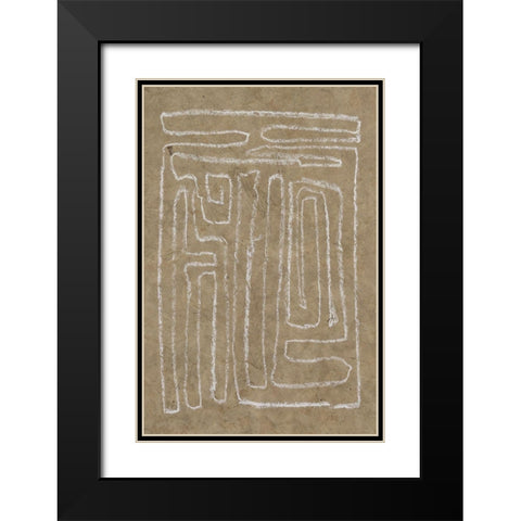 The Runes I Black Modern Wood Framed Art Print with Double Matting by Goldberger, Jennifer