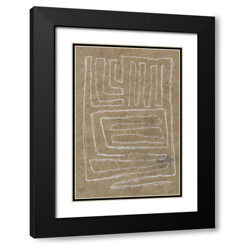 The Runes II Black Modern Wood Framed Art Print with Double Matting by Goldberger, Jennifer