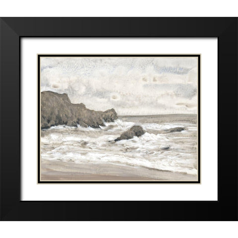 Coastal Shoreline II Black Modern Wood Framed Art Print with Double Matting by OToole, Tim