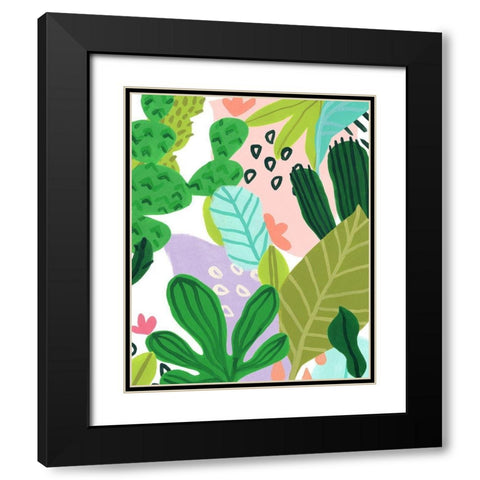Party Plants I Black Modern Wood Framed Art Print with Double Matting by Vess, June Erica