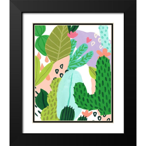 Party Plants II Black Modern Wood Framed Art Print with Double Matting by Vess, June Erica