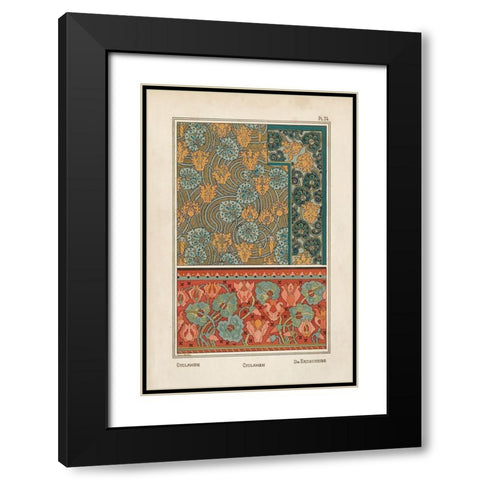 Nouveau Decorative I Black Modern Wood Framed Art Print with Double Matting by Vision Studio