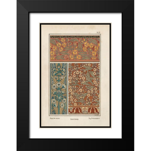 Nouveau Decorative II Black Modern Wood Framed Art Print with Double Matting by Vision Studio