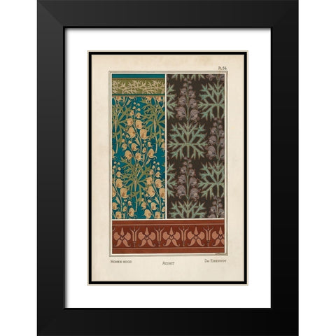 Nouveau Decorative V Black Modern Wood Framed Art Print with Double Matting by Vision Studio