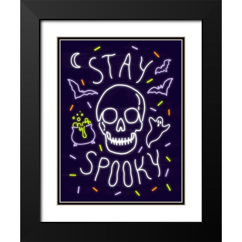 Neon Halloween II Black Modern Wood Framed Art Print with Double Matting by Barnes, Victoria