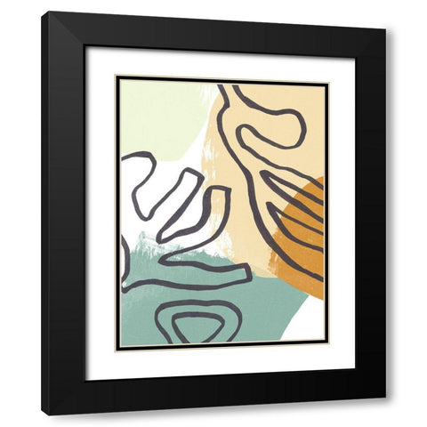 Midcentury Modern Coral II Black Modern Wood Framed Art Print with Double Matting by Vess, June Erica