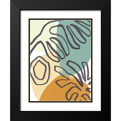 Midcentury Modern Coral III Black Modern Wood Framed Art Print with Double Matting by Vess, June Erica